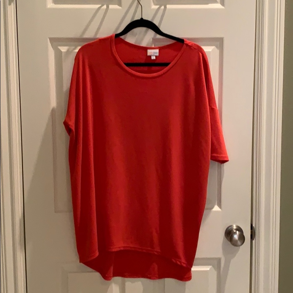 LuLaRoe Irma solid color Large Red/orange Like new